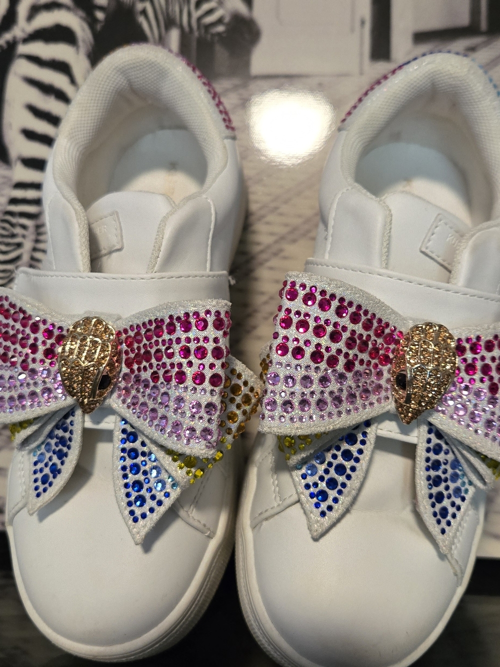 Kurt Geiger Laney Kids Slip-On Sneakers w Crystal Bows